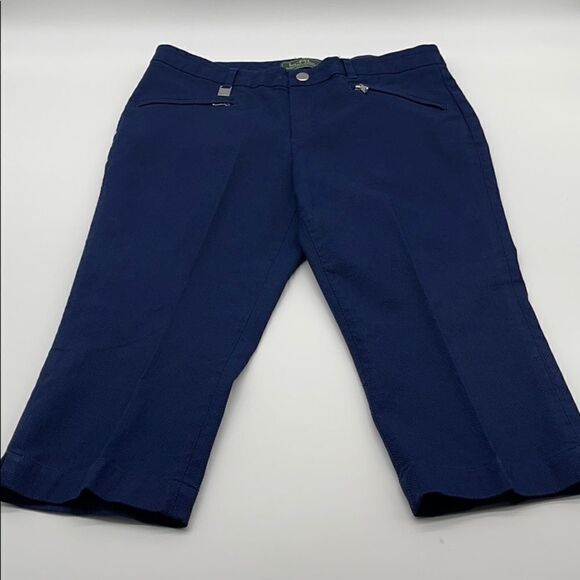 L-RL Lauren Active Twill Navy Capri Pants - Picture 3 of 16
